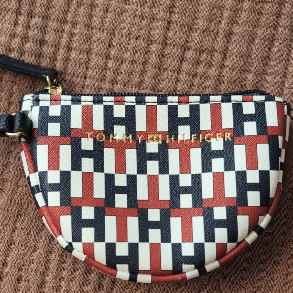 Tommy Hilfiger Red and Blue Patterned Coin Purse